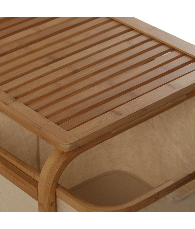 Portarropa madera bambú c/cesto
