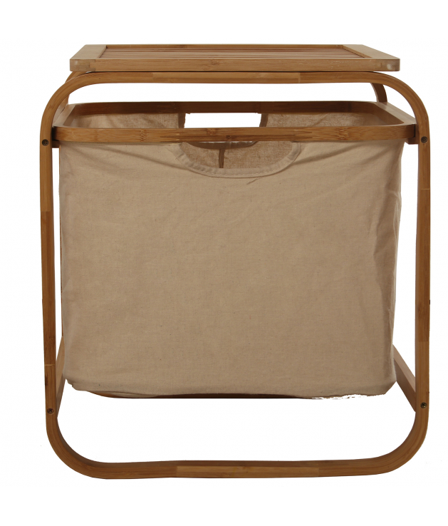 Portarropa madera bambú c/cesto