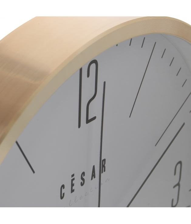 Reloj pared aluminio dorado 30 cm