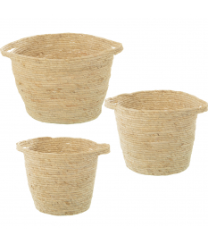 Set 3 cestos hojas de maíz natural