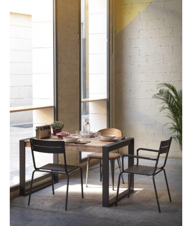 Mesa de comedor extensible AM-109 forja 130 cm