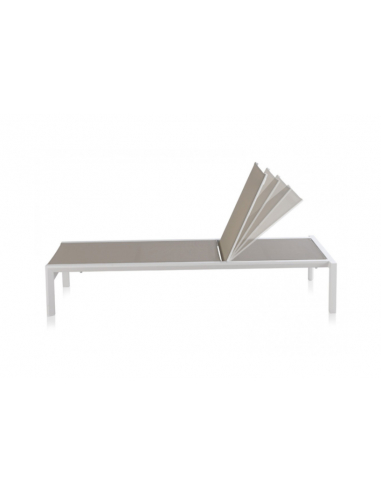 Tumbona aluminio blanca y beige White Tumbona aluminio blanca y beige White