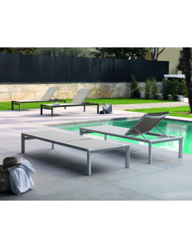 Tumbona aluminio blanca y beige White Tumbona aluminio blanca y beige White