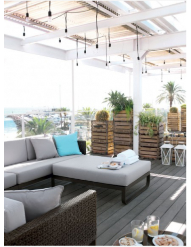 Puff reposapiés grande Star jardín