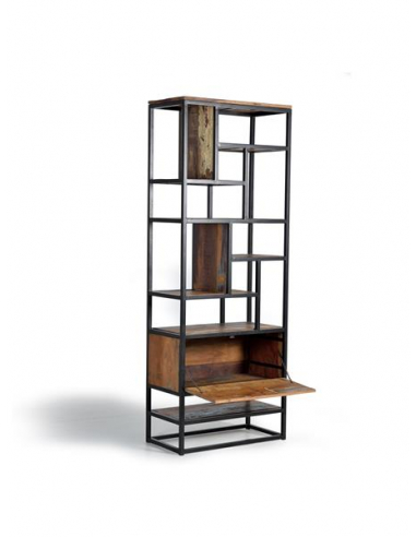 Librería de metal con puerta abatible