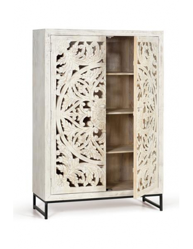 Vitrina 2 puertas en madera de mango...