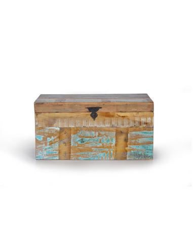 Baúl en madera reciclada con apertura...