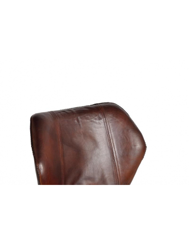 Taburete en piel y metal