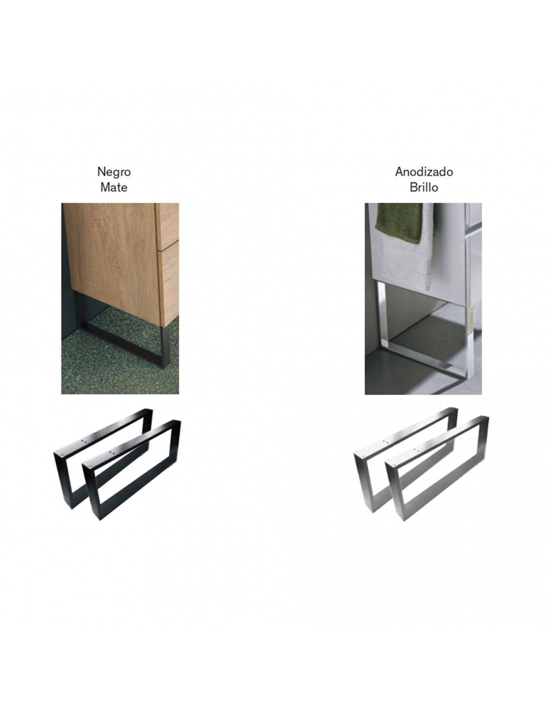 Patas aluminio para muebles de baño