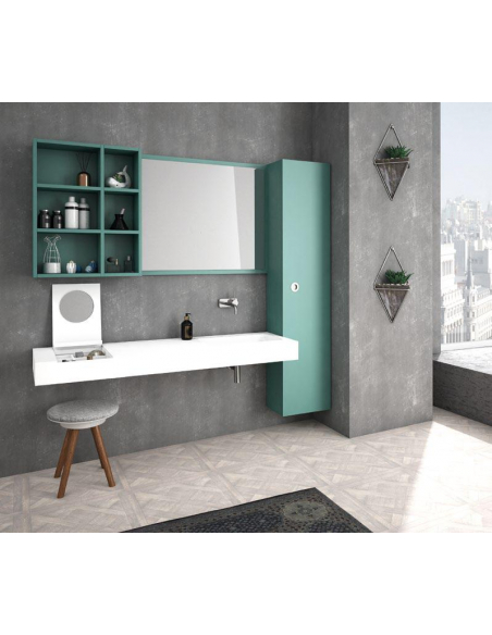 AJ Maine color blanco Espejo de baño con marco de madera 