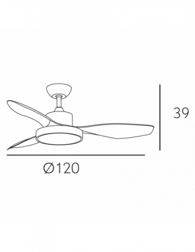 Ventilador de techo Hayate marrón 3...