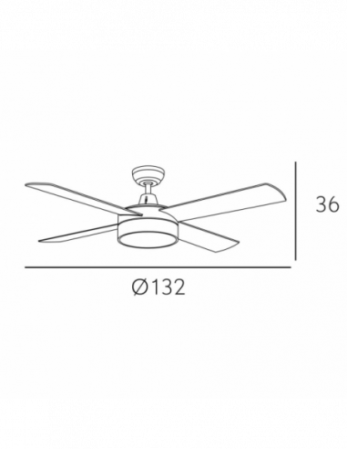 Ventilador de techo Nevery níquel 4...
