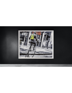 Lámina hombre en biciclo