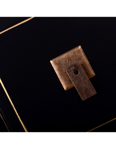 Mueble 8 cajones negro-oro madera