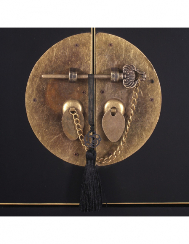 Consola 2 puertas y 6 cajones negro