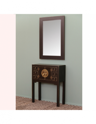 Consola 2 puertas y 6 cajones negro