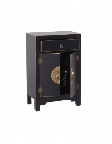 Mesita 2 puertas y 1 cajón negro Mesita 2 puertas y 1 cajón negro
