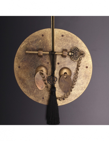 Mueble auxiliar negro detalles bronce