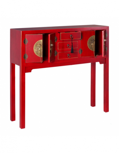 Consola Oriental Roja 4 Puertas y 3...
