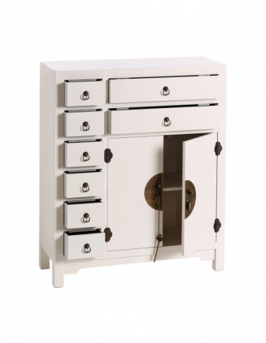 Mueble auxiliar blanco detalles dorado