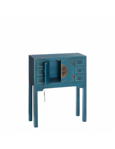 Consola 2 puertas y 6 cajones azul