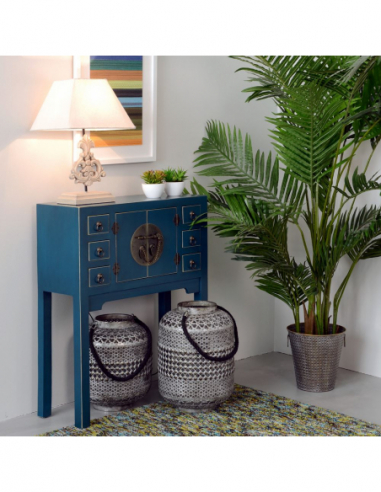 Consola 2 puertas y 6 cajones azul