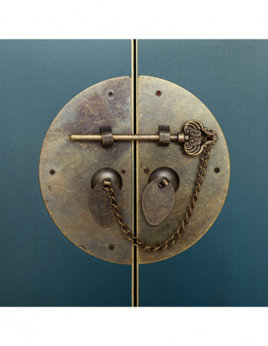 Mesita 2 puertas y 1 cajón azul