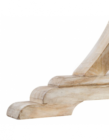 Mesa comedor redonda blanco decapé