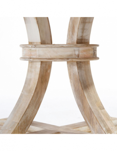 Mesa comedor redonda blanco decapé