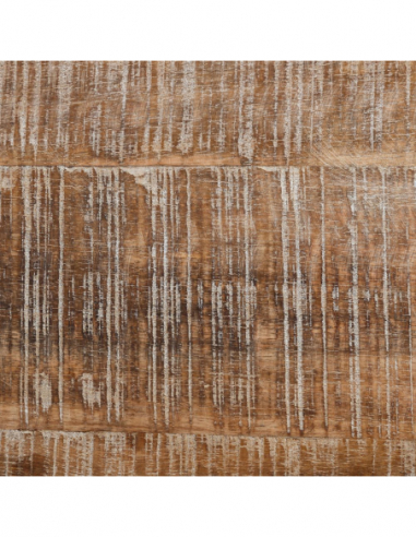 Mesa comedor redonda blanco decapé