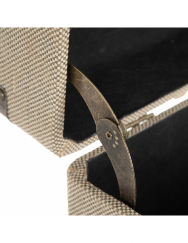 Set 2 baúles beige con detalles dorados