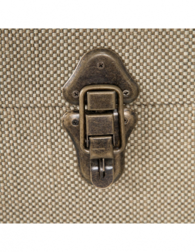 Set 2 baúles beige con detalles dorados