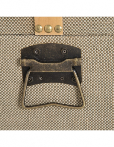 Set 2 baúles beige con detalles dorados