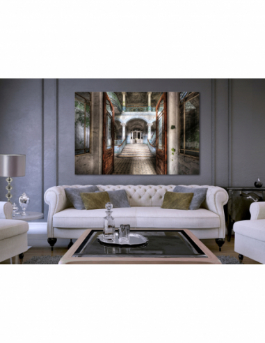 Cuadro cristal casa abandonada