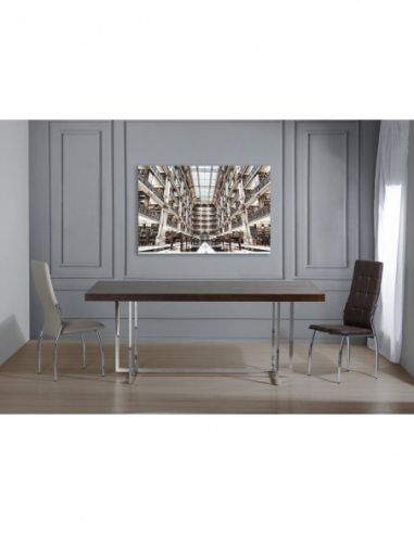 Mesa comedor acero y madera