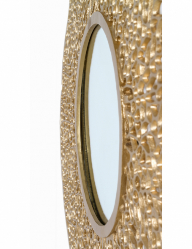 Espejo metal colado dorado Ø 114 cm