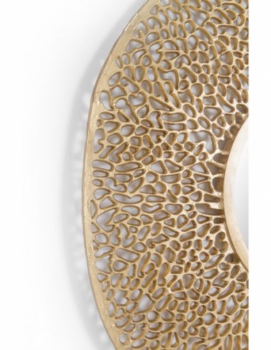 Espejo metal colado dorado Ø 114 cm