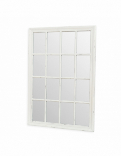 Espejo ventana blanco decapado