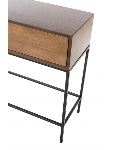 Consola con Cajón Push Nogal Negro