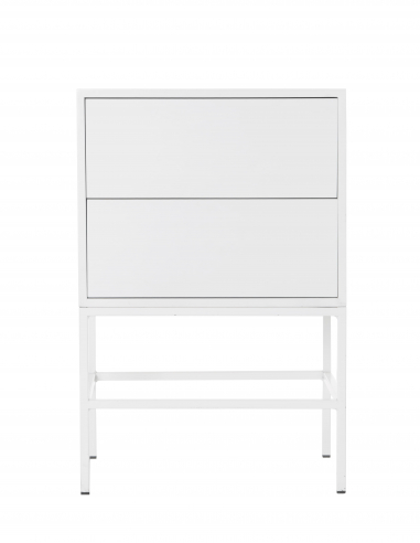 Mesita de noche Push 2 cajones blanco