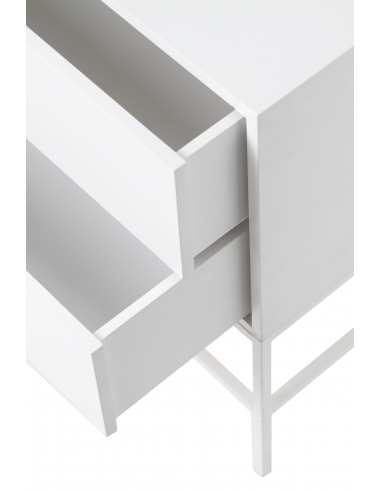 Mesita de noche Push 2 cajones blanco