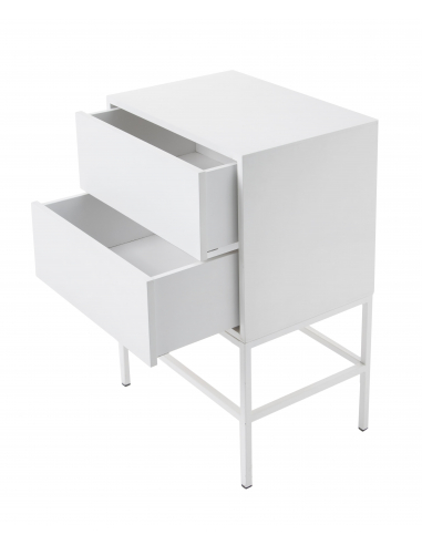Mesita de noche Push 2 cajones blanco