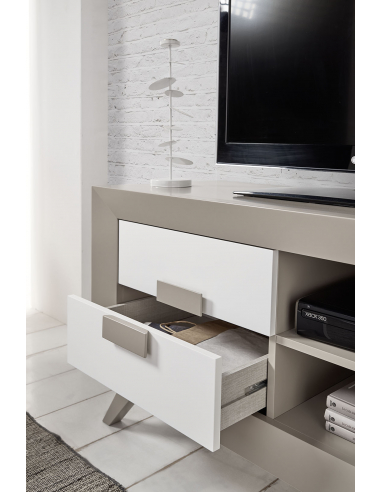 Mueble de TV dos cajones + dos huecos...