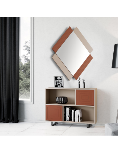 Espejo rombo cuatro piezas NORA