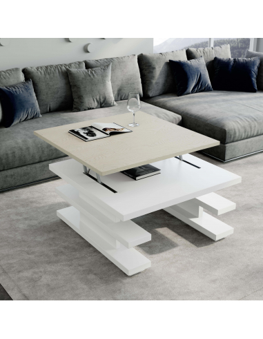 Mesa centro elevable patas alturas NORA