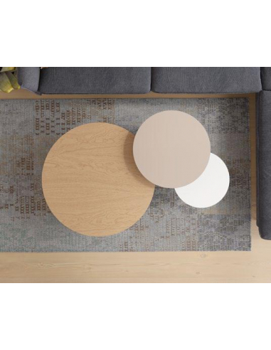 Set 3 mesas de centro redondas Kendra