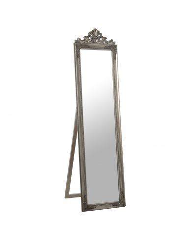 Espejo de pie madera plateado 45x170 cm