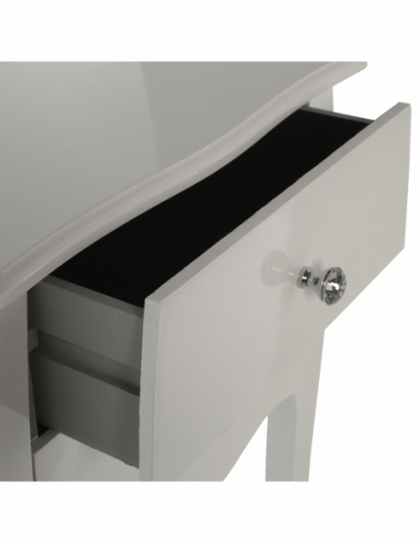 Mesa de noche 2 cajones madera blanca