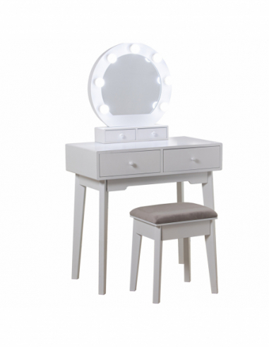 Espejo de tocador con luz LED Espejo de mesa auxiliar con asa