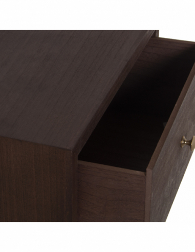 Mesa de noche 2 cajones madera nogal...